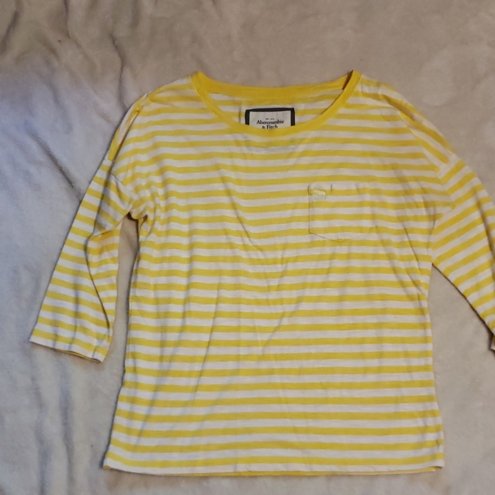 Abercrombie & Fitch size large yellow and white